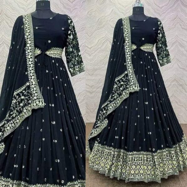 New Georgette Anarkali Suit With Embroidery Work Gown Dress