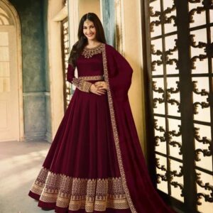 New Georgette Anarkali Suit With Embroidery Work Gown Dress