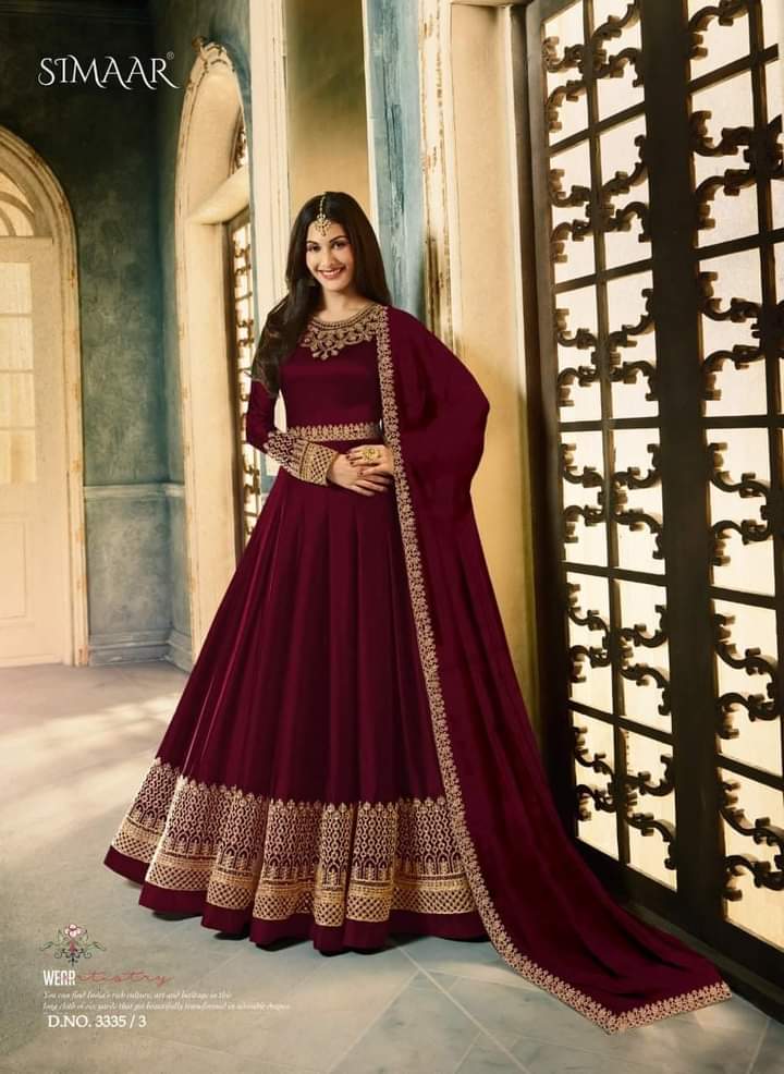 New Georgette Anarkali Suit With Embroidery Work Gown Dress